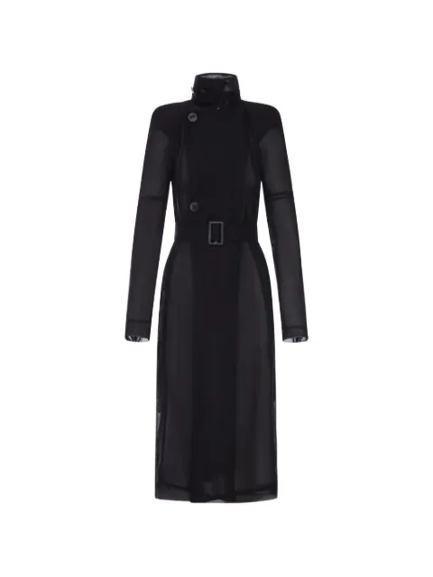 Rick Owens Maria organza trench coat Black RO01F6953S