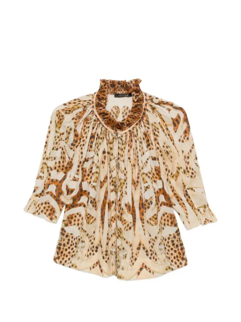 Roberto Cavalli Vintage 2000s animal-print blouse Neutrals RC280AYL