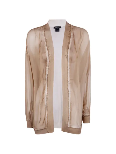 Avant Toi sheer-panelled silk cardigan Neutrals 226SD1714PSFVHL