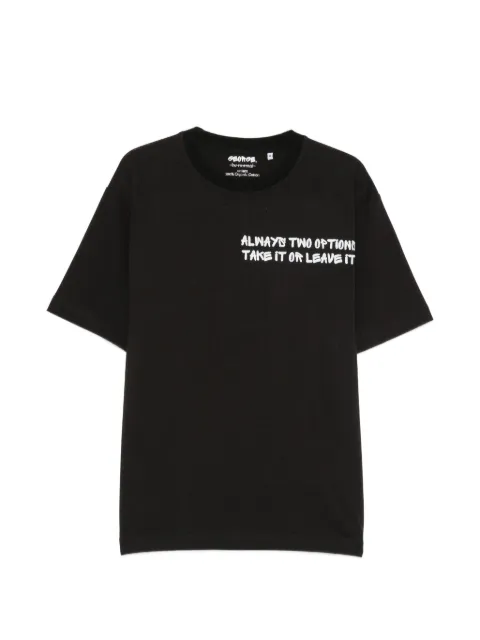 GEORGE. slogan-print barcode-print T-shirt Black VIPERG1TSHVY008