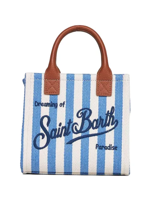 MC2 Saint Barth mini Vanity logo-embroidered tote bag Blue VANMI001