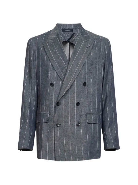 Tagliatore New York pinstriped double-breasted blazer Blue 1SNY10BPE340299EB861