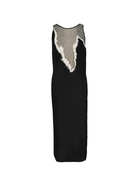 Krizia Pre-Owned mesh-panel sleeveless midi dress Black CVM2190217A