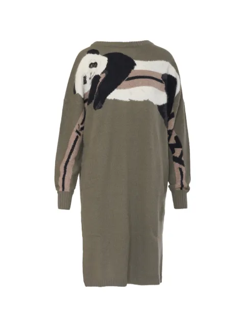 Krizia Pre-Owned panda-print intarsia sweater Green CVM219069B