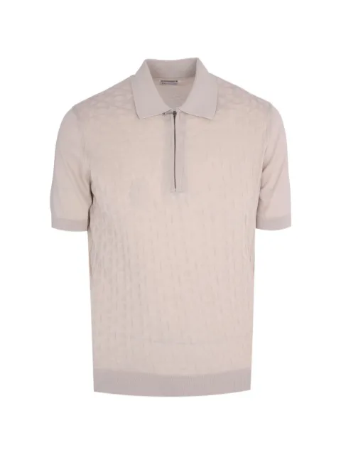 Pal Zileri geometric-jacquard zip-up polo shirt Neutrals 9C3M0G552SM709