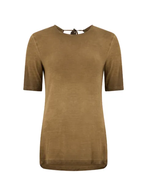 Uma Wang cowl-back tie-fastening t-shirt Brown UW1038