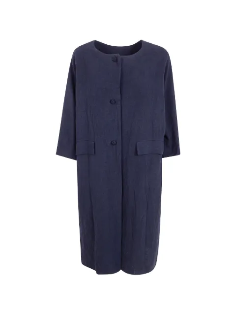 Daniela Gregis crochet-button linen coat Blue C268L2