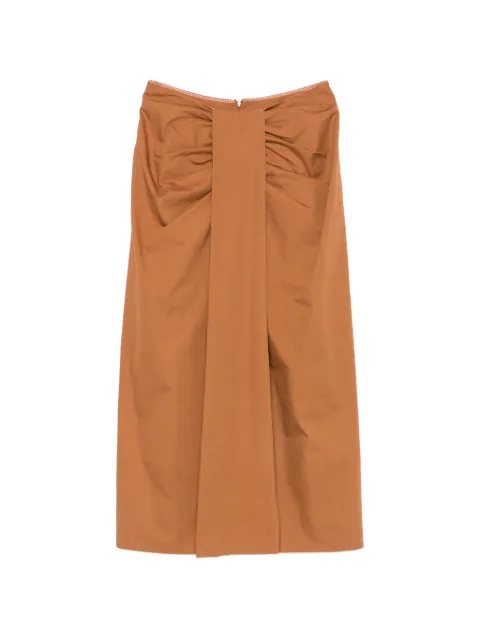 Merci gathered midi skirt Brown GOM027