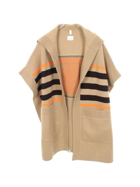 Burberry Pre-Owned 2010s TB-logo hooded cardigan Neutrals 1059419
