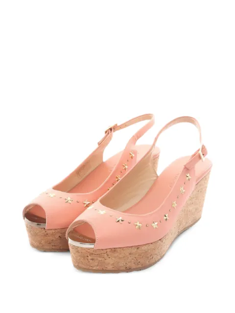 Jimmy Choo Pre-Owned 2020s Praise star-stud wedge sandals Pink 1057767