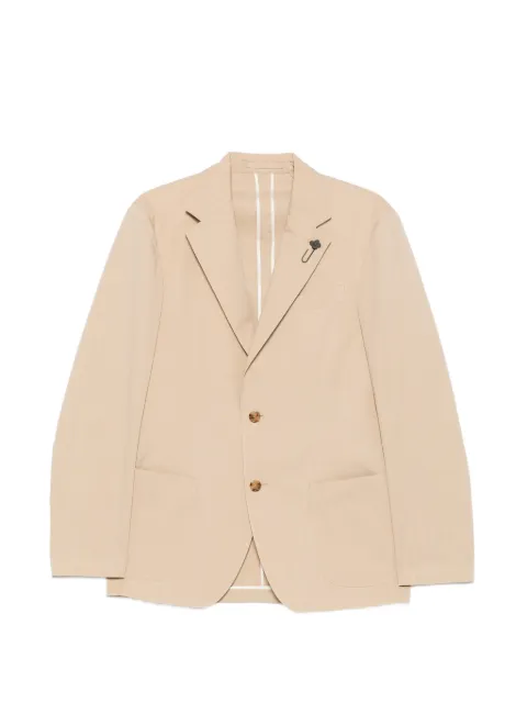 Lardini flower-pin notch-lapel blazer Neutrals PA6205PAIF66407
