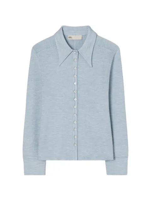Tory Burch silk polo cardigan Blue 184880