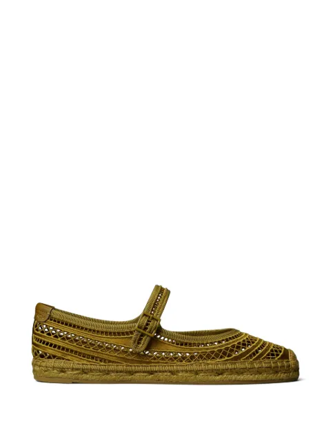 Tory Burch open weave Mary Jane espadrilles Green 175531