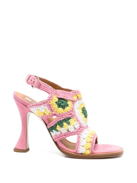 Moschino crochet-knit heeled sandals Pink MA1629AC0OMT