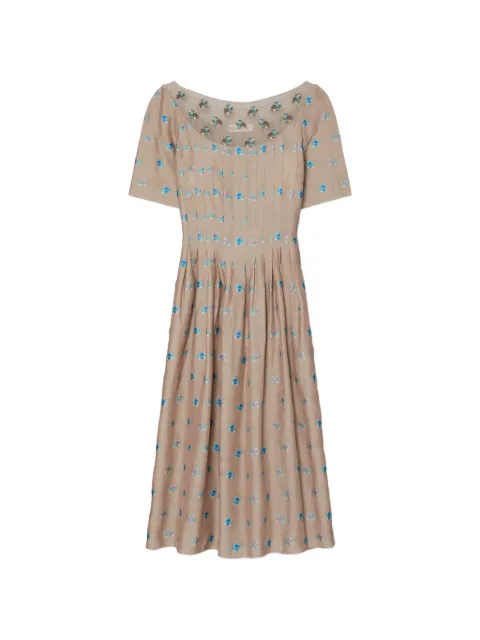 Tory Burch embroidered jacquard dress Neutrals 185862