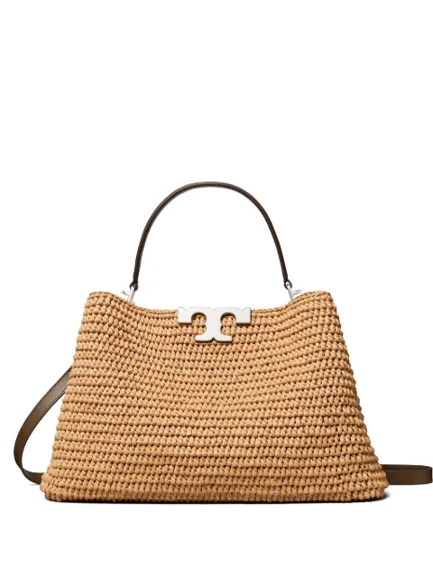 Tory Burch Eleanor raffia satchel Neutrals 181330