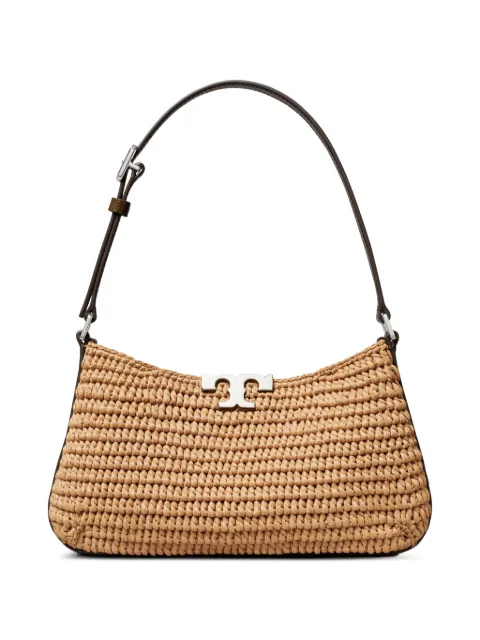Tory Burch Eleanor raffia slim shoulder bag Neutrals 178754