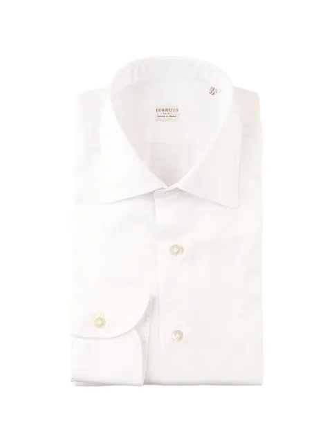 BORRIELLO NAPOLI spread-collar button-up shirt White 21003