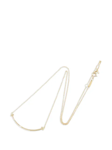 Tiffany & Co. Pre-Owned 2010s small T-smile necklace Gold 1061249