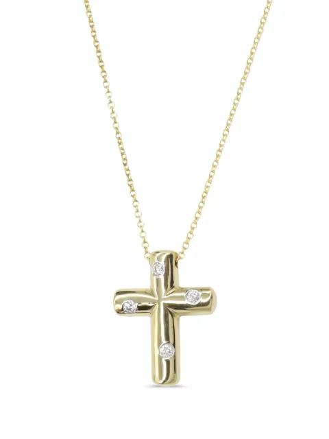 Tiffany & Co. Pre-Owned Dots Cross diamond necklace Gold 1062382