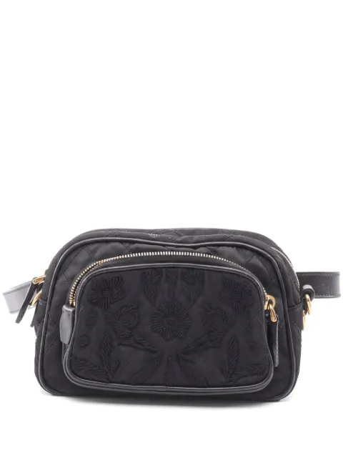 Prada Pre-Owned 2000s floral-embroidered cross body bag Black 1055088