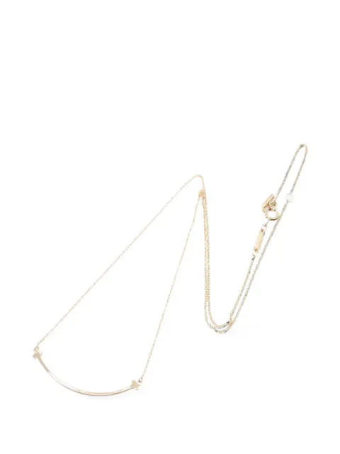 Tiffany & Co. Pre-Owned 2010s small T-smile necklace Pink 1061148