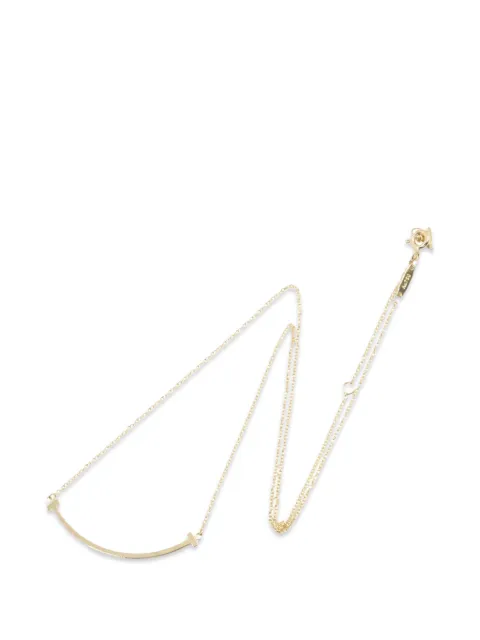 Tiffany & Co. Pre-Owned 2010s small T-smile necklace Gold 1061220