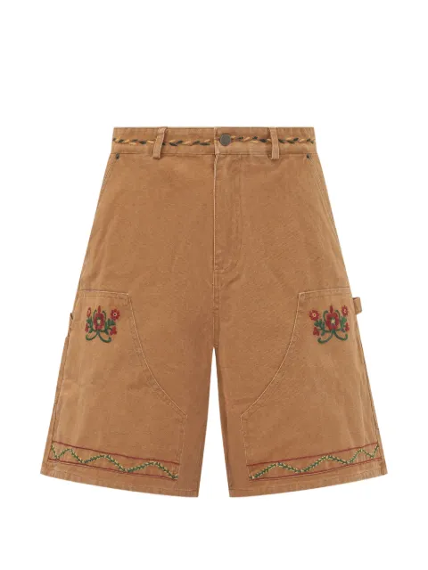 FOUND floral-embroidered shorts Brown FOSS26SH01311