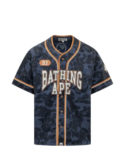 A BATHING APE® Solid Camo logo-print shirt Blue 001SRM301310M