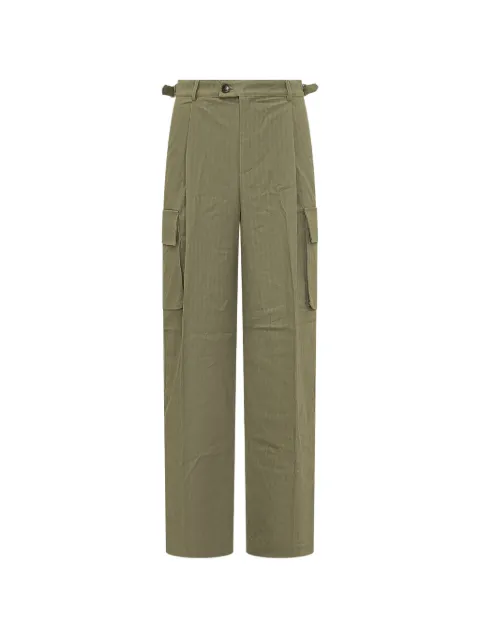 FOUND Hava herringbone pleated cargo pants Green FOSS26DP08012