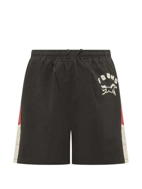 FOUND logo-embroidered colour-block shorts Black FOSS26SH01314