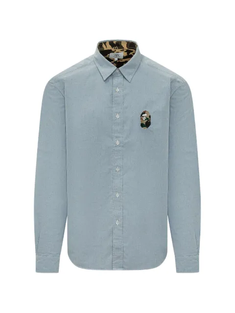 A BATHING APE® 1st camo logo-patch shirt Blue 001SHM301005M