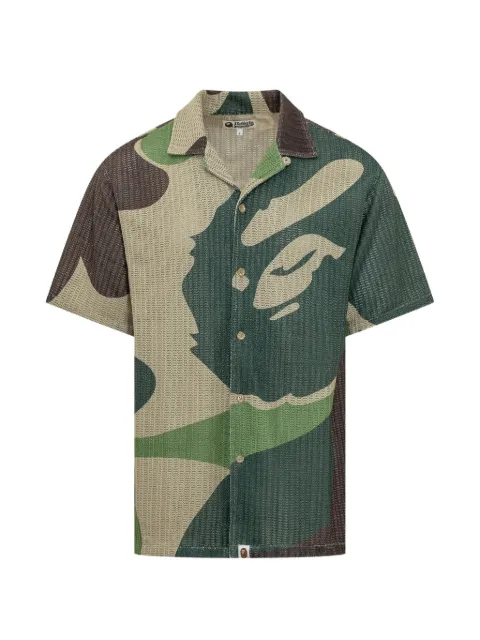 A BATHING APE® Mega ABC Camo pattern shirt Green 001SRM301313M