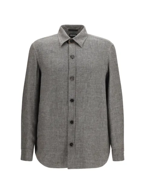 Zegna textured long-sleeve overshirt Grey UHV75A3SOT52M09G