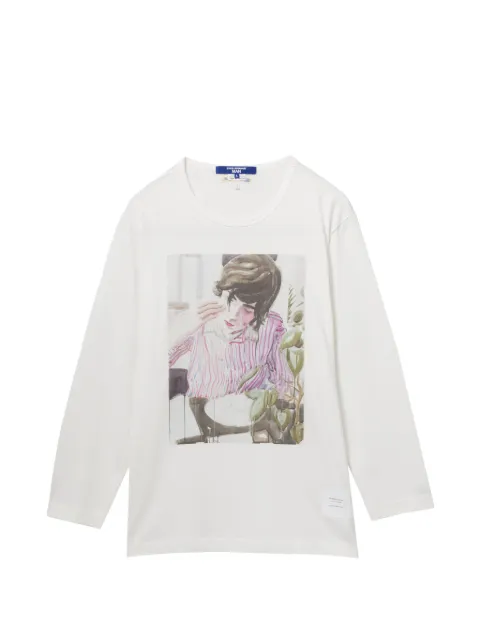 Junya Watanabe MAN x Merz b. Schwanen graphic-print long-sleeve T-shirt White JZXLTWQT001MQWHZ00L