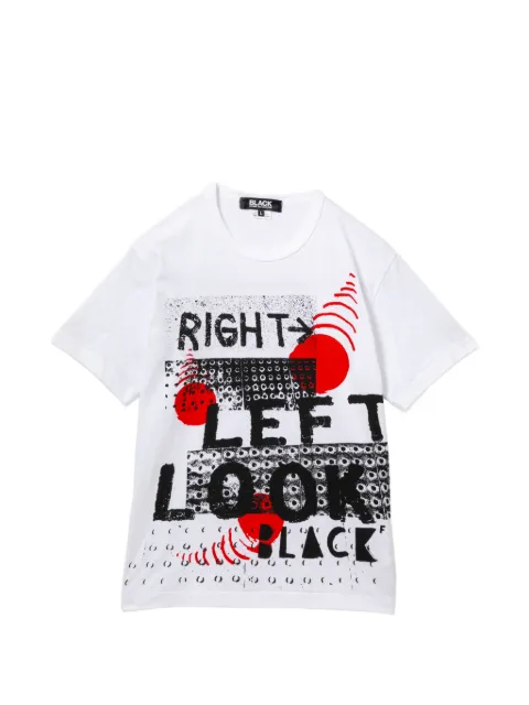 Black Comme Des Garçons slogan-print T-shirt White 1QT506