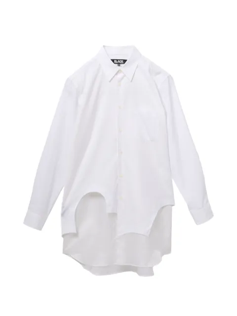 Black Comme Des Garçons asymmetric-hem shirt White 1QB010