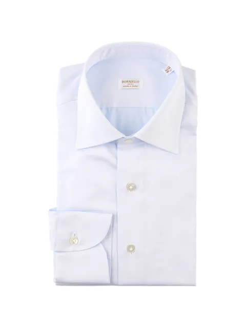 BORRIELLO NAPOLI spread-collar button-up shirt Blue 21003