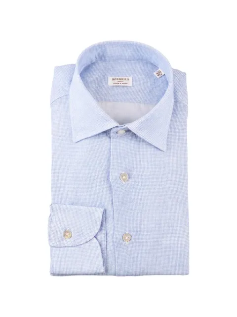 BORRIELLO NAPOLI houndstooth-pattern shirt Blue 22050