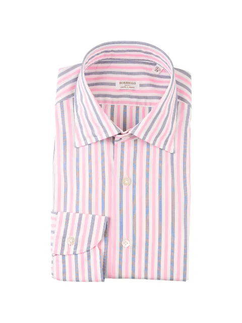 BORRIELLO NAPOLI striped long-sleeved shirt Pink 22009
