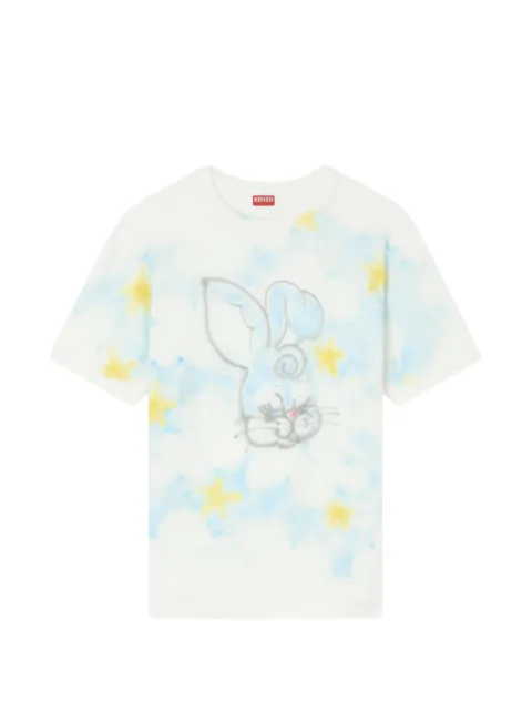 Kenzo rabbit-print T-shirt White FG55TS1034SK