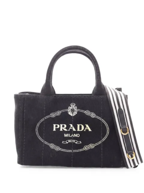 Prada Pre-Owned 2010s Canapa logo-print tote bag Black 1062265