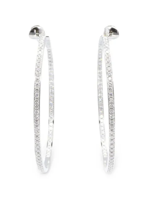 Cartier 2010s diamond hoop earrings Silver 1062072