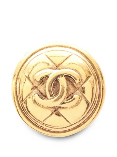CHANEL Pre-Owned 1986-1988 Coco Mark brooch Gold 1058452