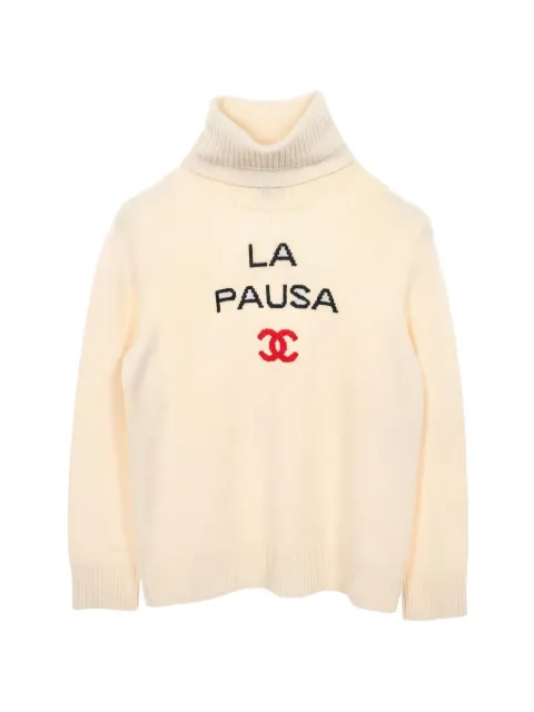 CHANEL Pre-Owned 1986-1988 La Pausa Coco Mark sweater Neutrals 1060372