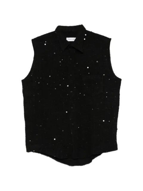 Ernest W. Baker sequin-embellished sleeveless shirt Black SH23PZ23