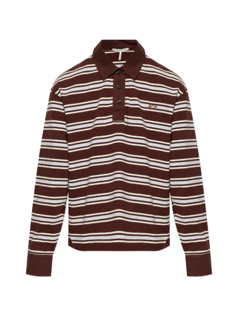 rag & bone striped long-sleeved polo shirt Brown RE1D25FT3KW