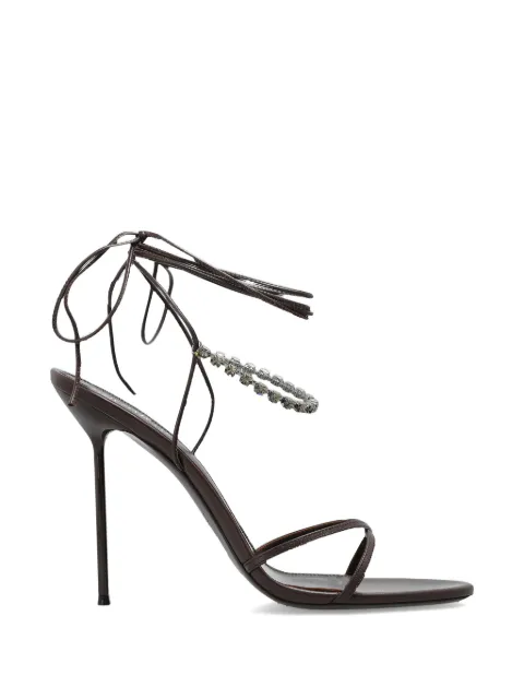 Paris Texas crystal-embellished tie-fastening sandals Brown PX1957XNPCE