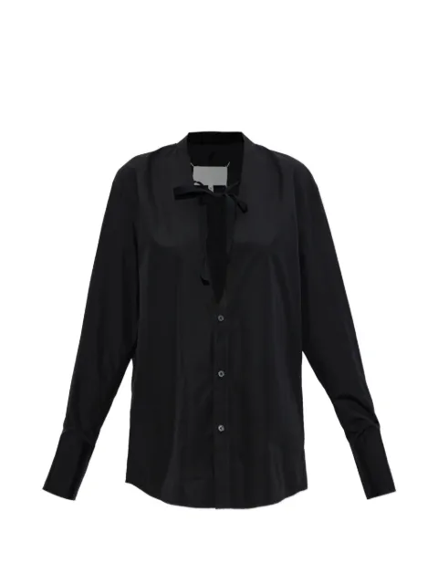 Maison Margiela frayed-edge tie-fastening shirt Black S29DT0016S43001