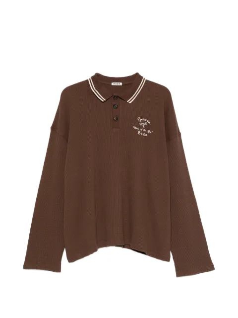 BODE Geneva waffle-knit polo shirt Brown MRS26CS010